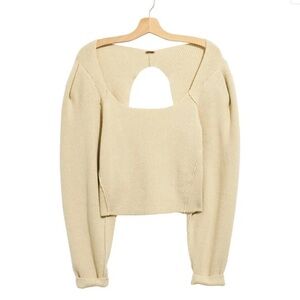 Free People Saffron Cropped Sweater *Beige, Large